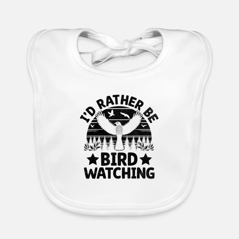 Je préfère observer les oiseaux Birdwatching Birder Bavoir bio Bébé