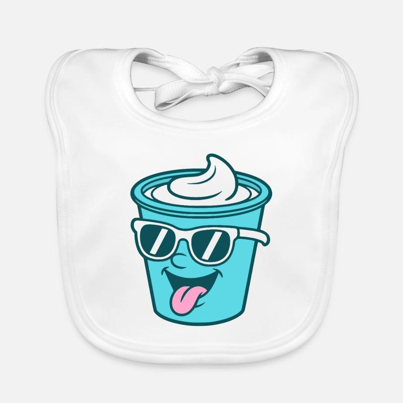 Crème Yaourt Crème Glace - Mug avec lunettes de soleil Bavoir bio Bébé