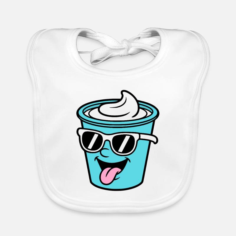 tasses Crème Frech Yaourt Crème Crème Glace Pudding Bavoir bio Bébé