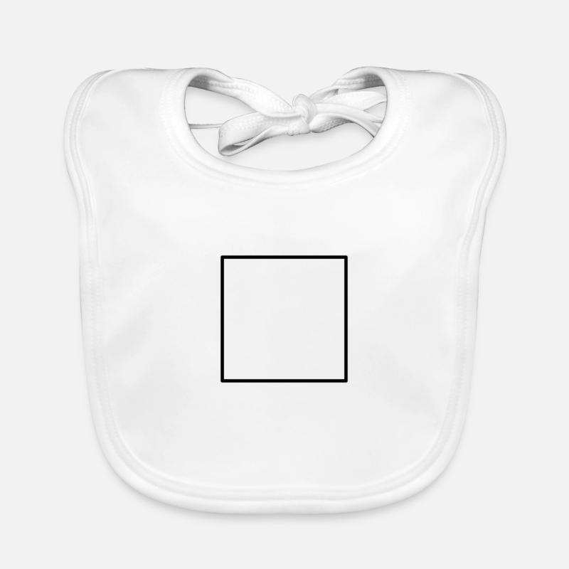Carré noir simple - Bavoir bio Bébé - blanc