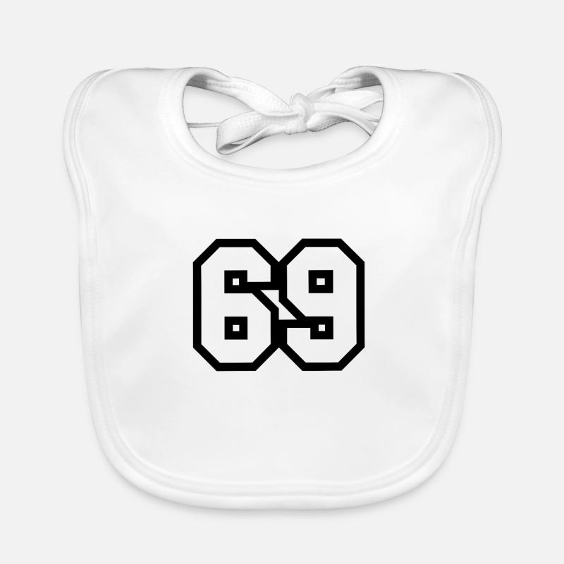 69 number Organic Baby Bibs