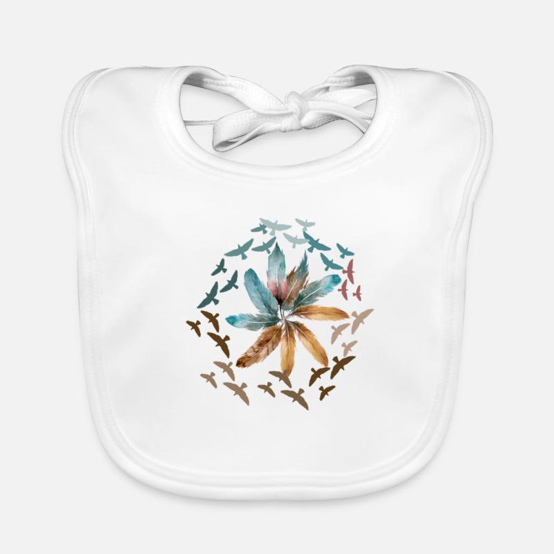Plume et oiseau Bavoir bio Bébé