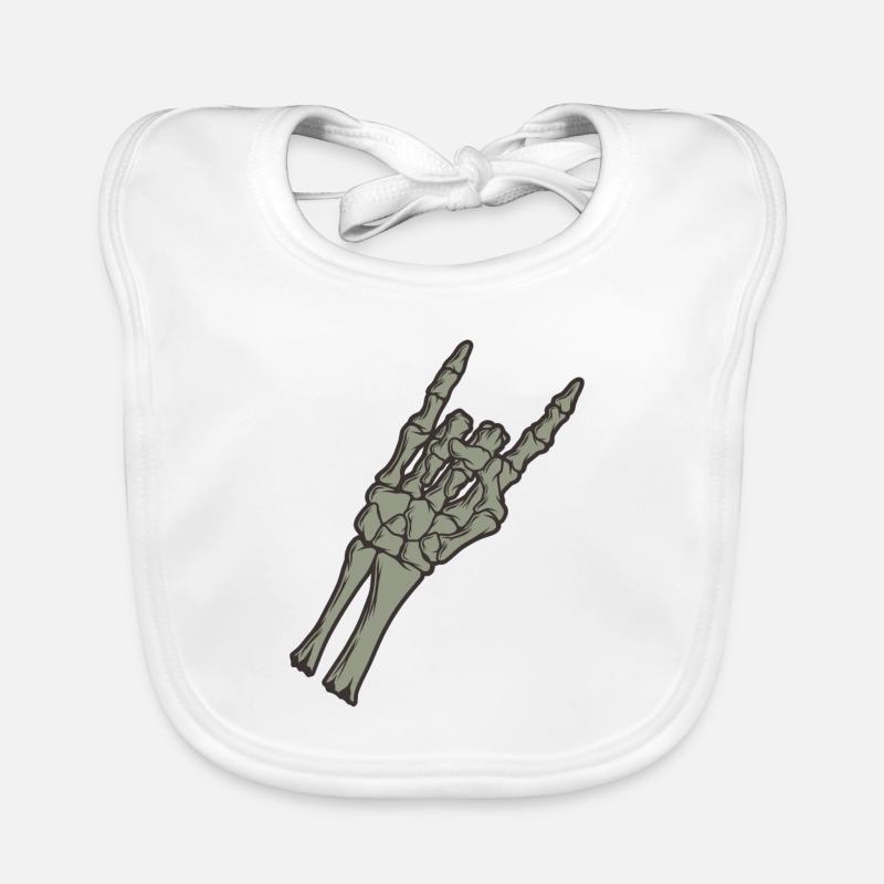 Rock and Roll Bone Hand Organic Baby Bibs