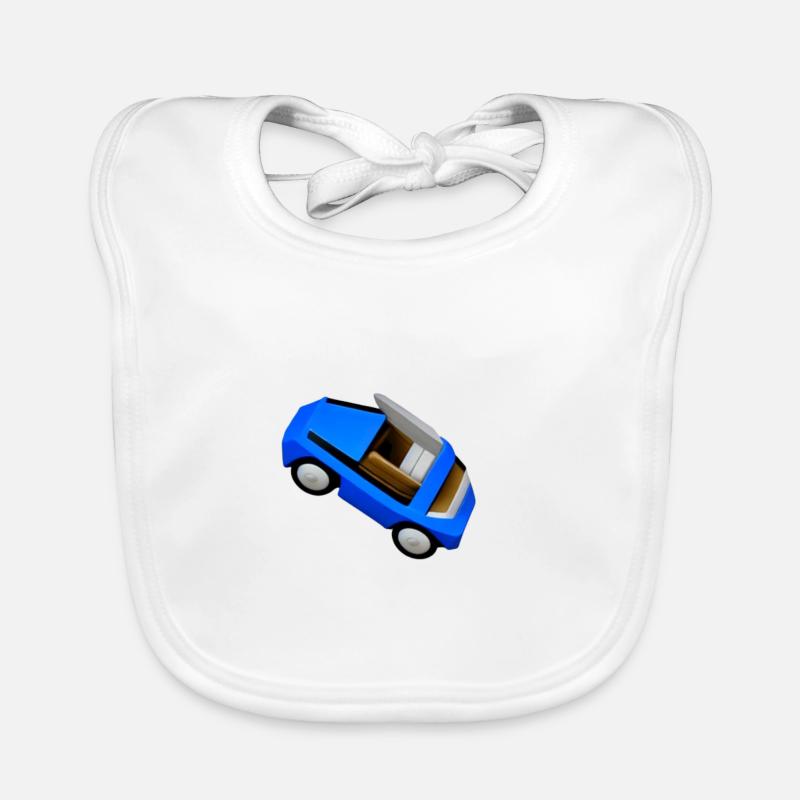 Car Car Vehicle Blue Organic Baby Bibs