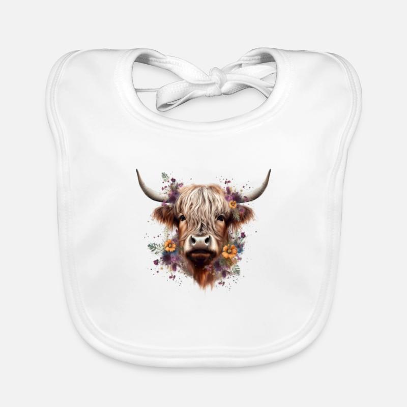 Vache Ecossaise Bavoir bio Bébé