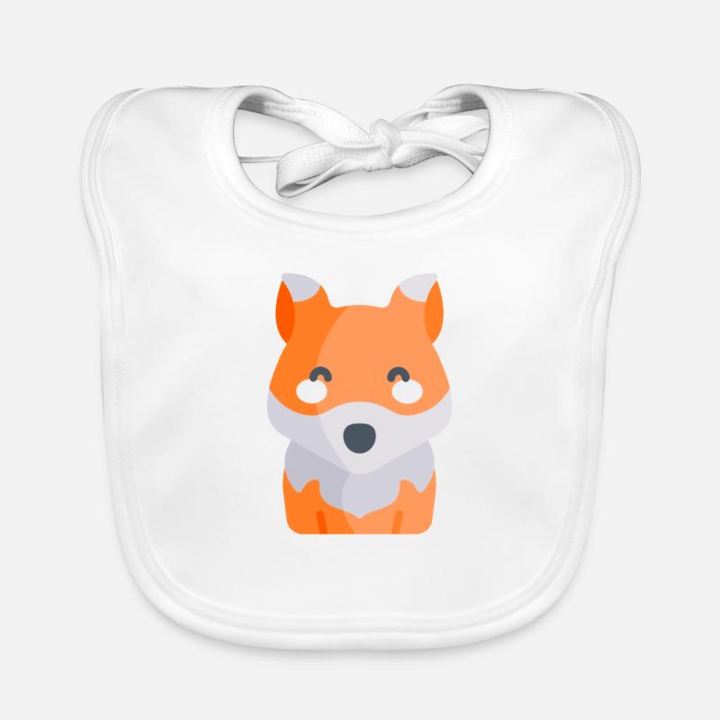 Renard - Bavoir bio Bébé - blanc