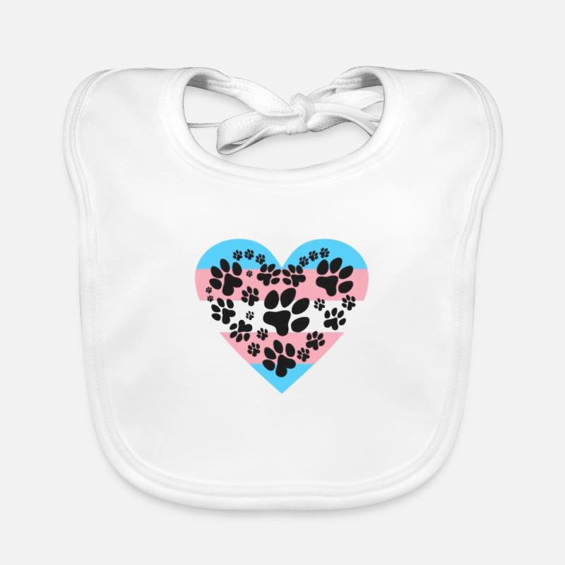Fierté du chiot trans - Bavoir bio Bébé - blanc
