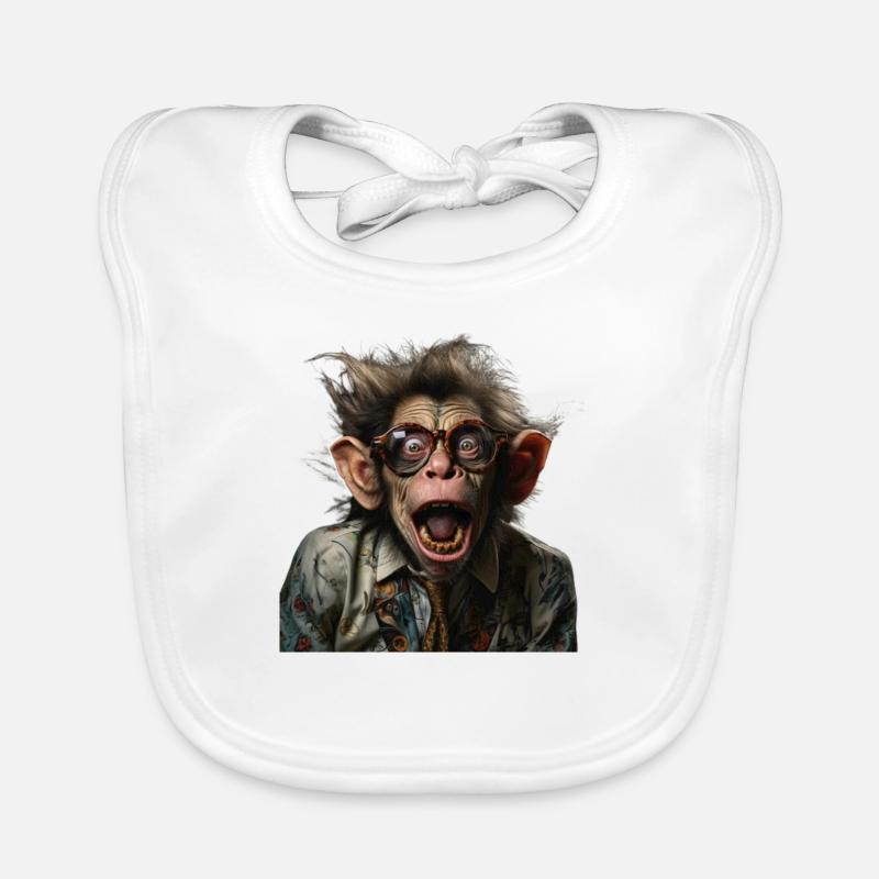 crazy professor monkey Baby Bio-Lätzchen