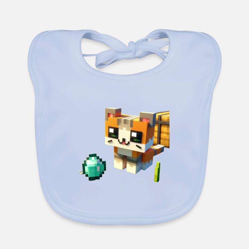 Pixel-Katze Baby Bio-Lätzchen