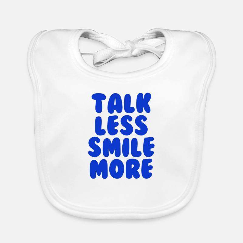 Talk less smile more blue Organic Baby Bibs