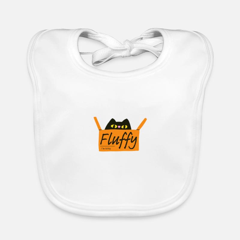 Ein flauschiges Katzen-Logo Baby Bio-Lätzchen