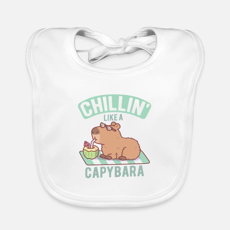 Chillin Like A Capybara Funny Organic Baby Bibs