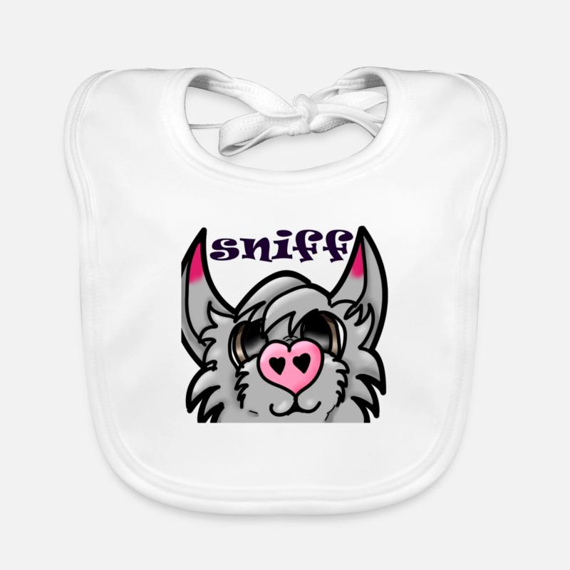 Furry sniff - Bavoir bio Bébé - blanc