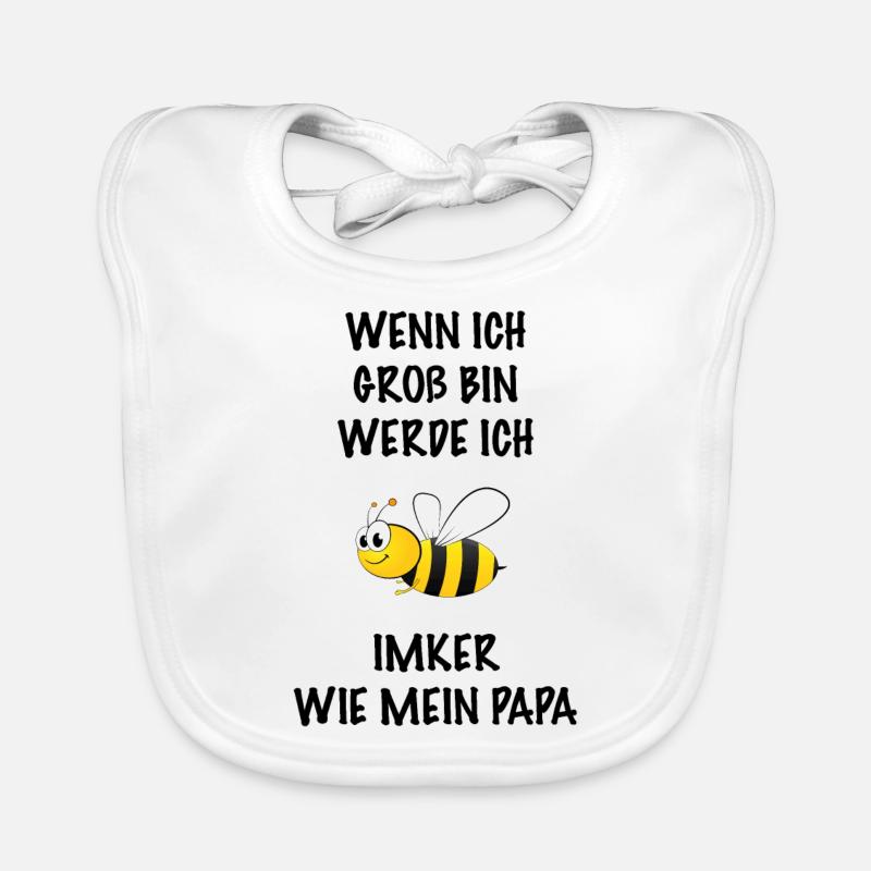Wenn ich groß bin werde ich Imker - Baby Bio-Lätzchen - Weiß