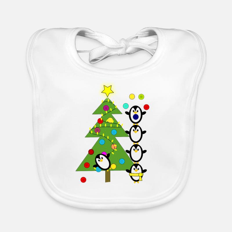 Weihnachtspinguine Baby Bio-Lätzchen