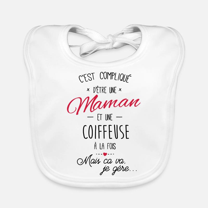 maman et Coiffeuse Bavoir bio Bébé