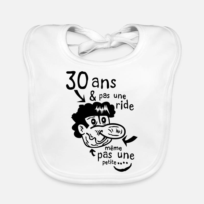 30 ans pas une ride personnage - Bavoir bio Bébé - blanc
