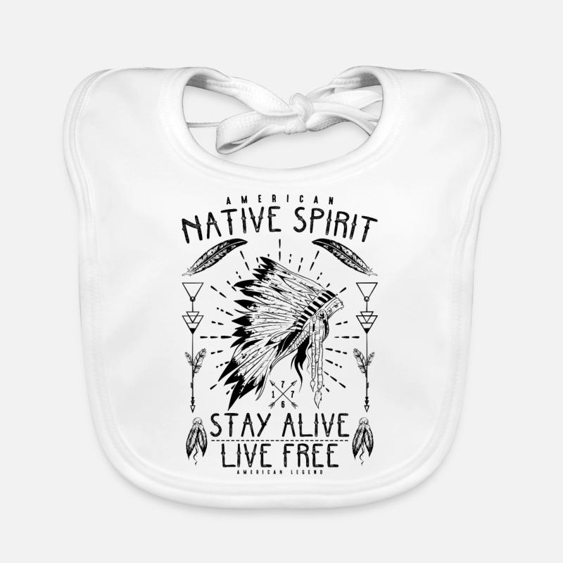 Native American Indians Organic Baby Bibs