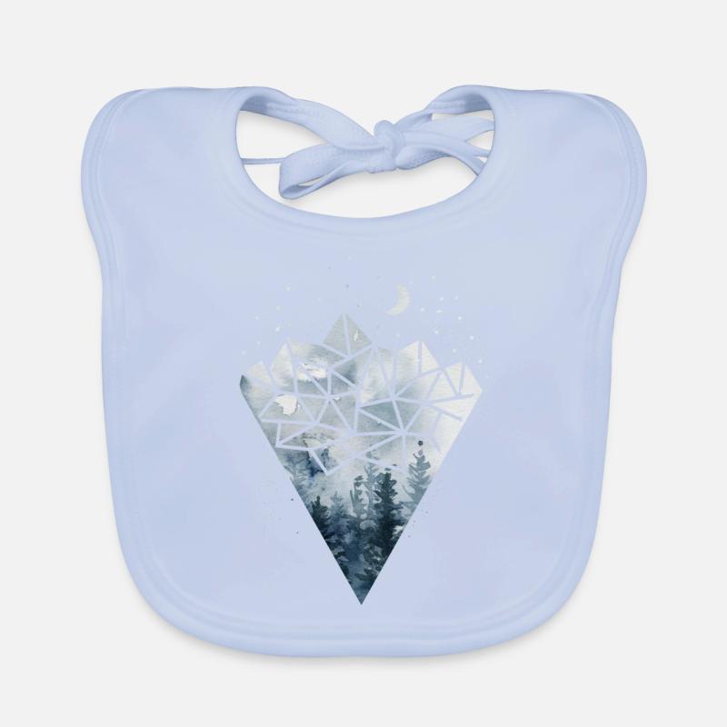 Geometry mountains polygon forest Organic Baby Bibs