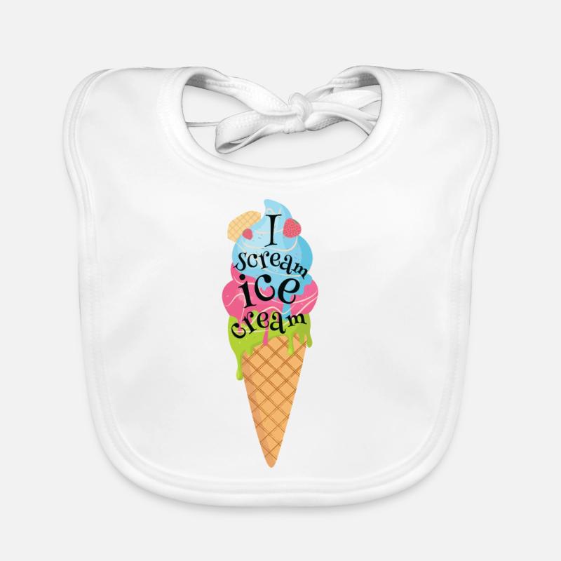 glace - Bavoir bio Bébé - blanc