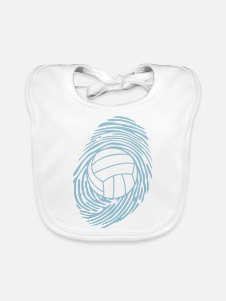 Volleyball Wasserball Fingerabdruck - Baby Bio-Lätzchen - Weiß - Vorne