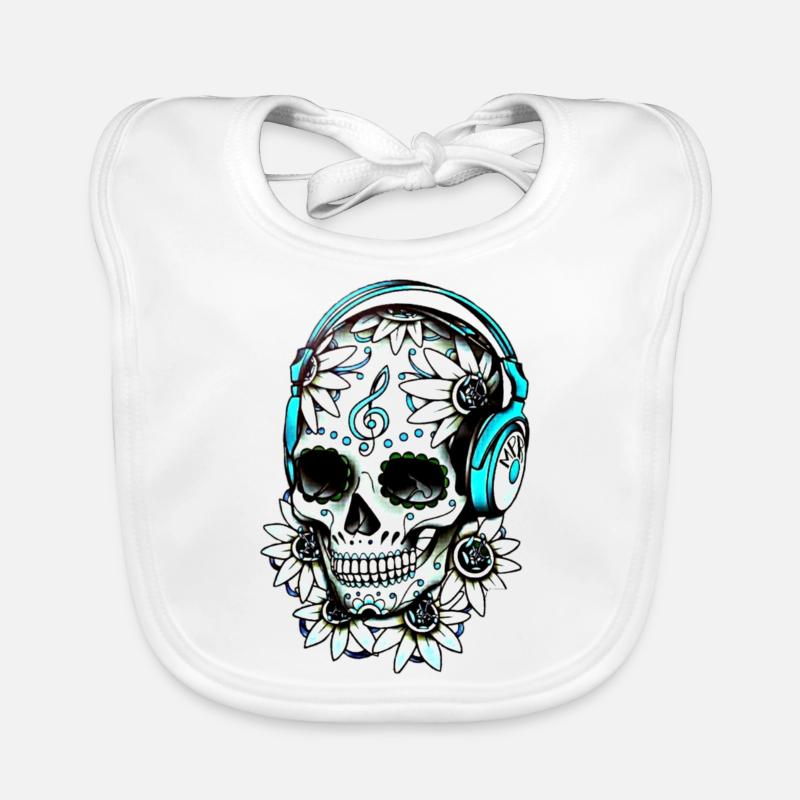 Music Skull Organic Baby Bibs