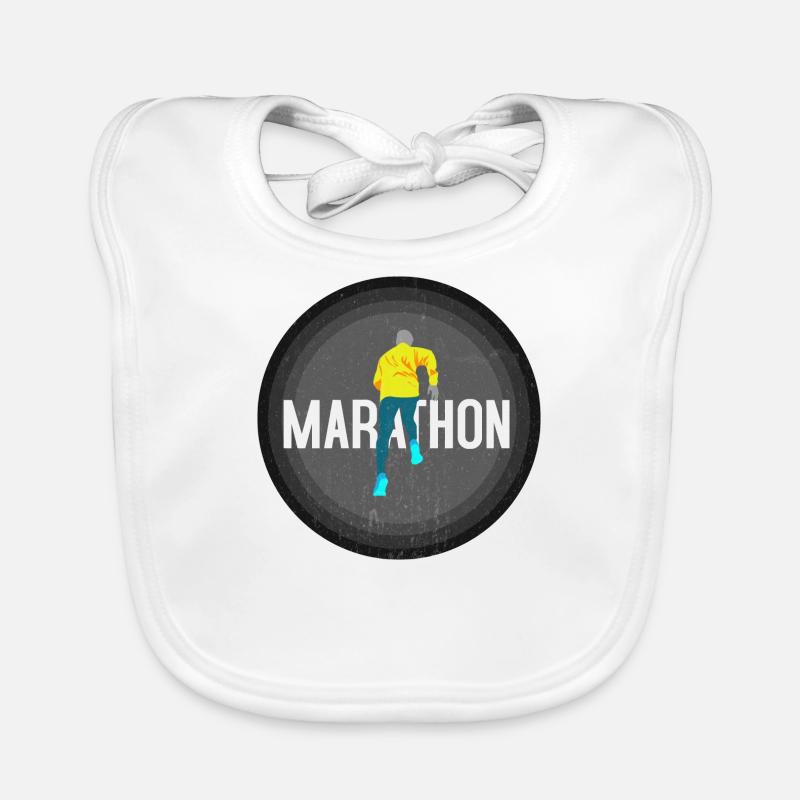 Marathon runner running marathon jogging gift Organic Baby Bibs