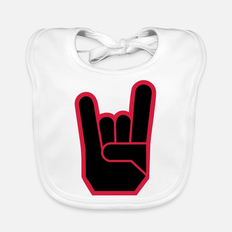 Rock Hand Pommesgabel Devilhand Baby Bio-Lätzchen