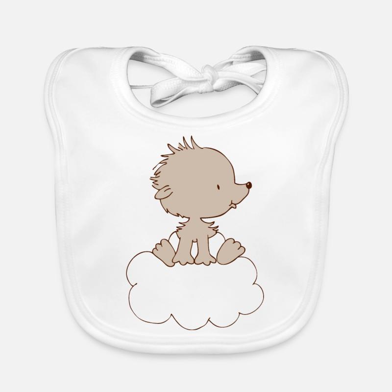 Hérisson de bébé sur un nuage - Bavoir bio Bébé - blanc