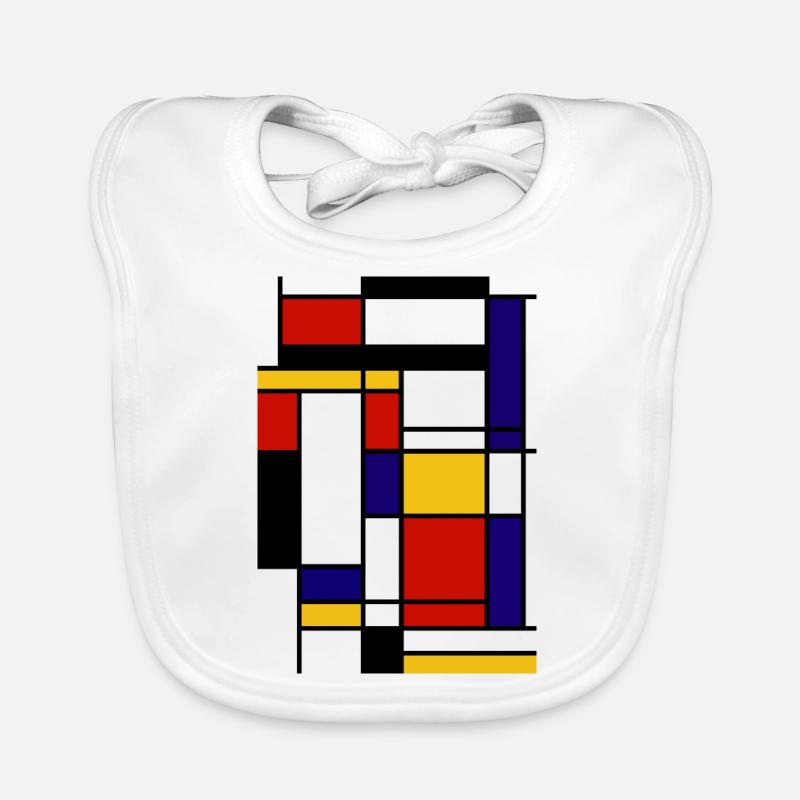 Modèle de Mondrian forme - Bavoir bio Bébé - blanc