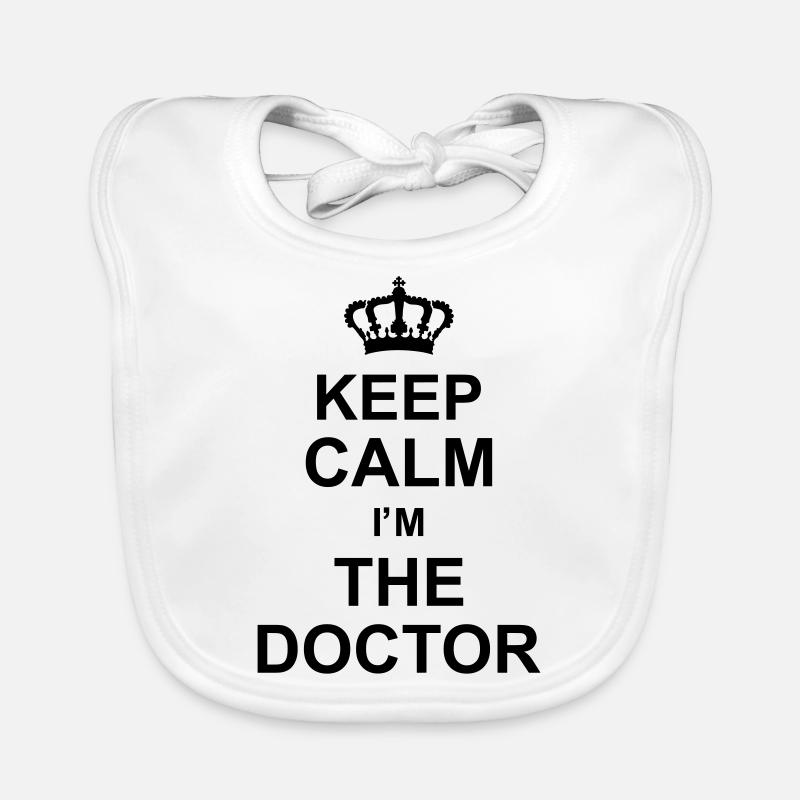keep calm i'm the doctor kg10 - Bavoir bio Bébé - blanc