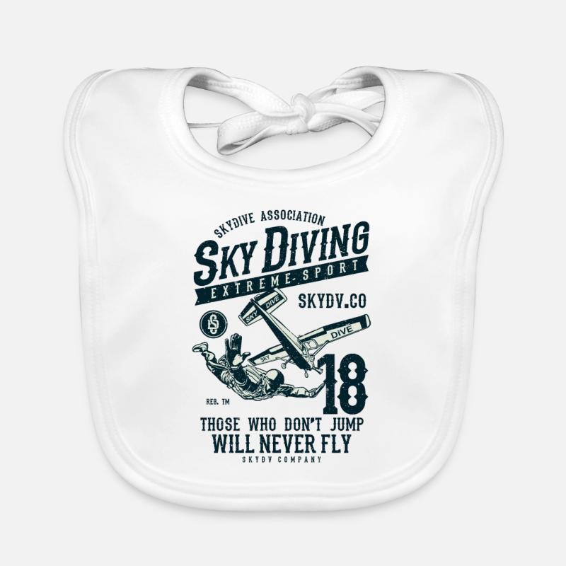 Sky Diving Fallshirm jumping Organic Baby Bibs