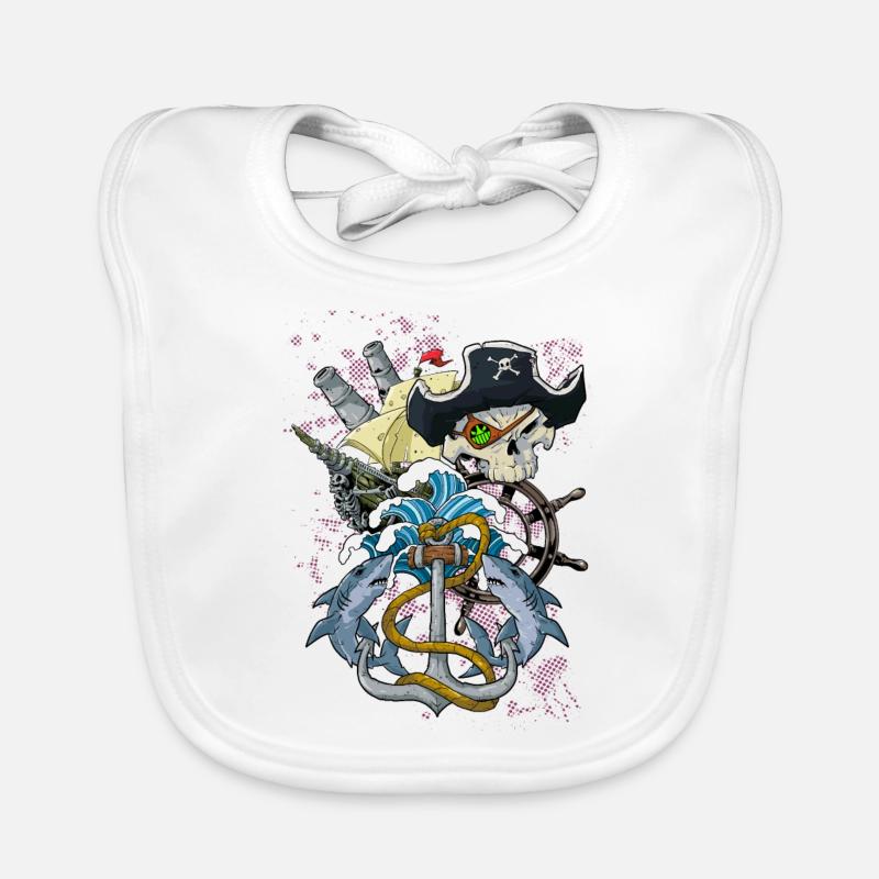 Piratenschädel Baby Bio-Lätzchen