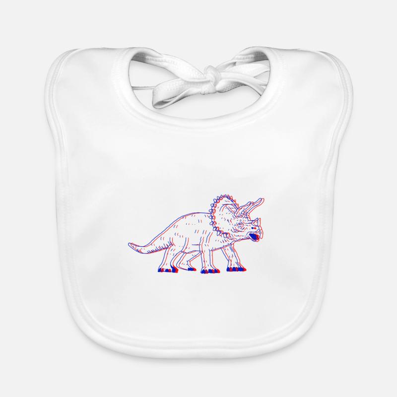 3D triceratops Organic Baby Bibs