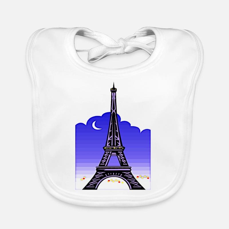 Eiffel Tower Organic Baby Bibs