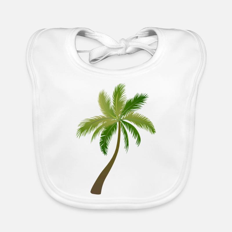 palmier arbre palmiers - Bavoir bio Bébé - blanc