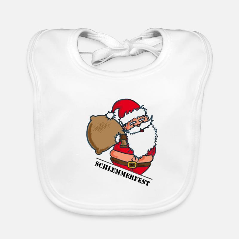 Fat Santa Claus with sack Organic Baby Bibs