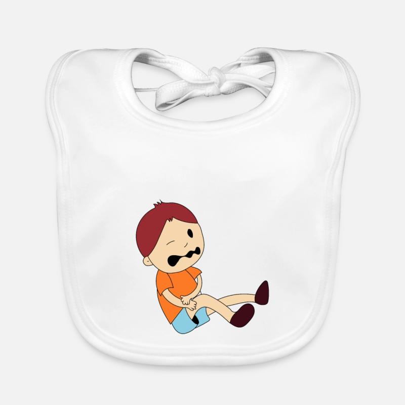 Junge hat Schmerzen Baby Bio-Lätzchen