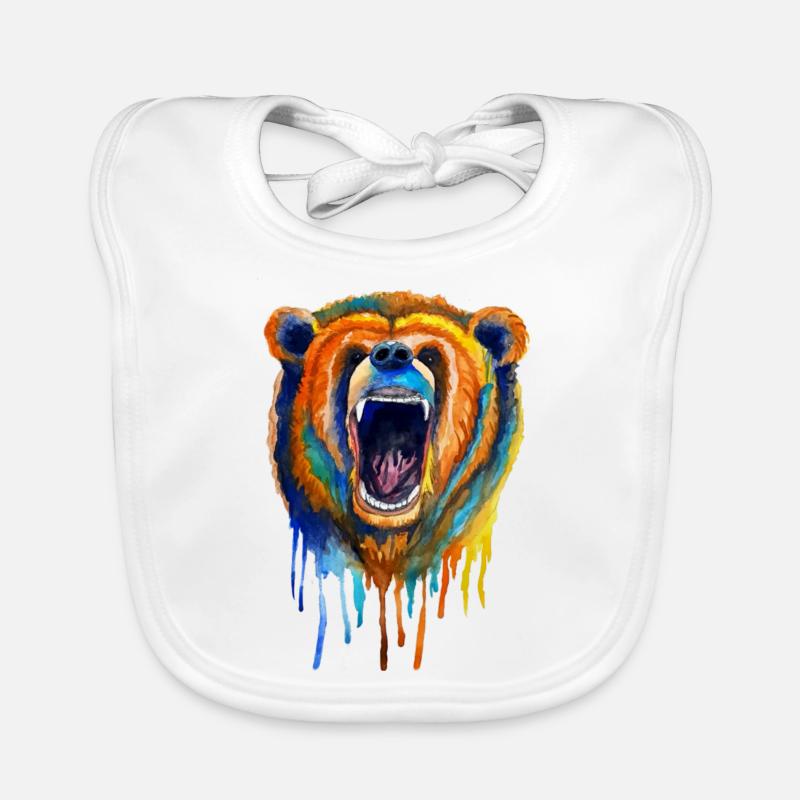 L’ours - Bavoir bio Bébé - blanc