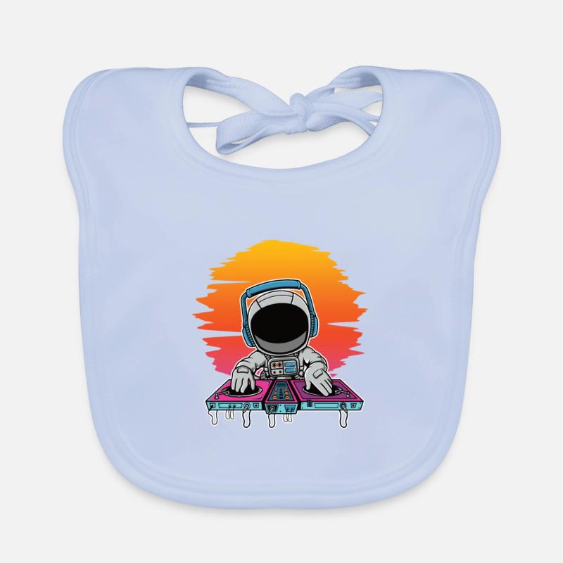 Astronaut , Synthwave, Dj, Musik, Geschenk Baby Bio-Lätzchen