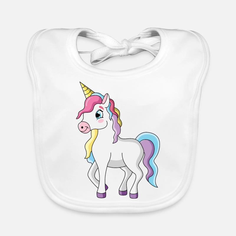Licorne - Bavoir bio Bébé - blanc