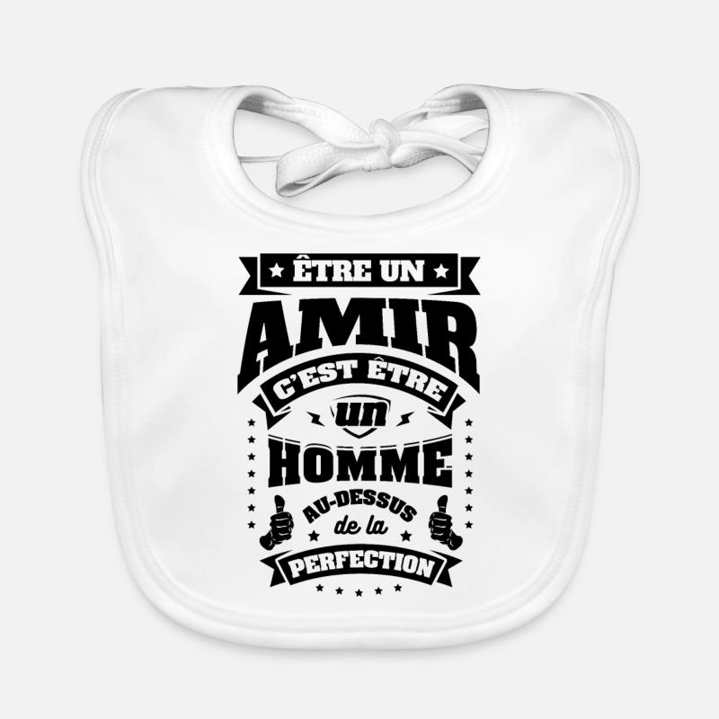 NOM - PRÉNOM - AMIR Bavoir bio Bébé