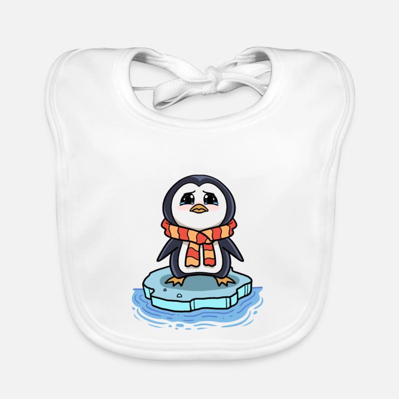 Trauriger Pinguin Eisscholle Klimawandel Baby Bio-Lätzchen