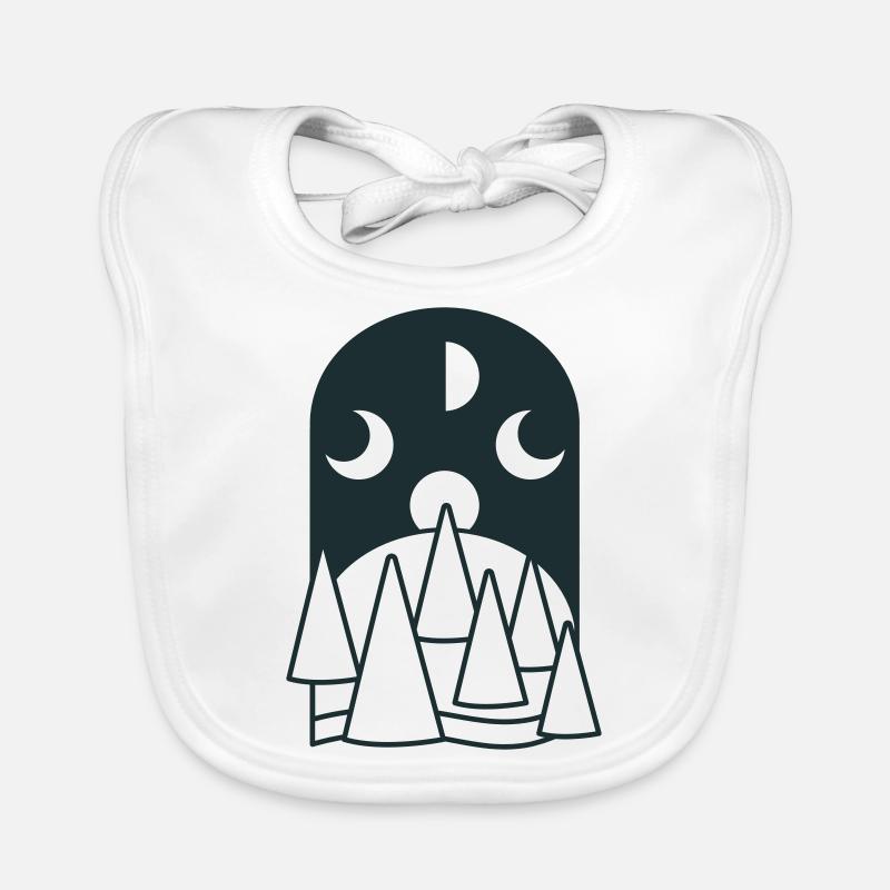 BOHO Moon phases arc with forest Organic Baby Bibs
