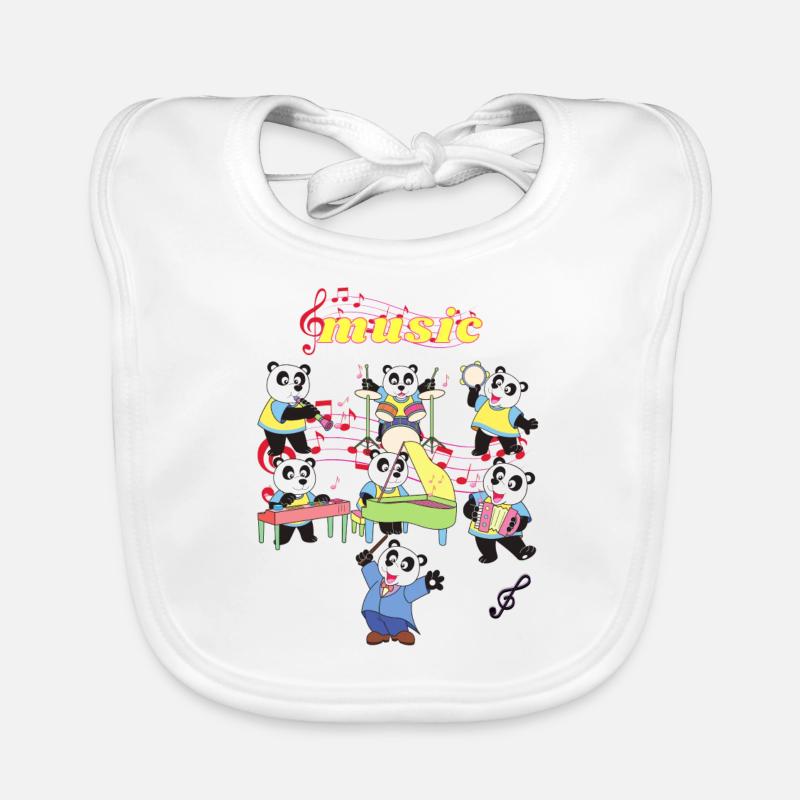 Music Pandas Organic Baby Bibs
