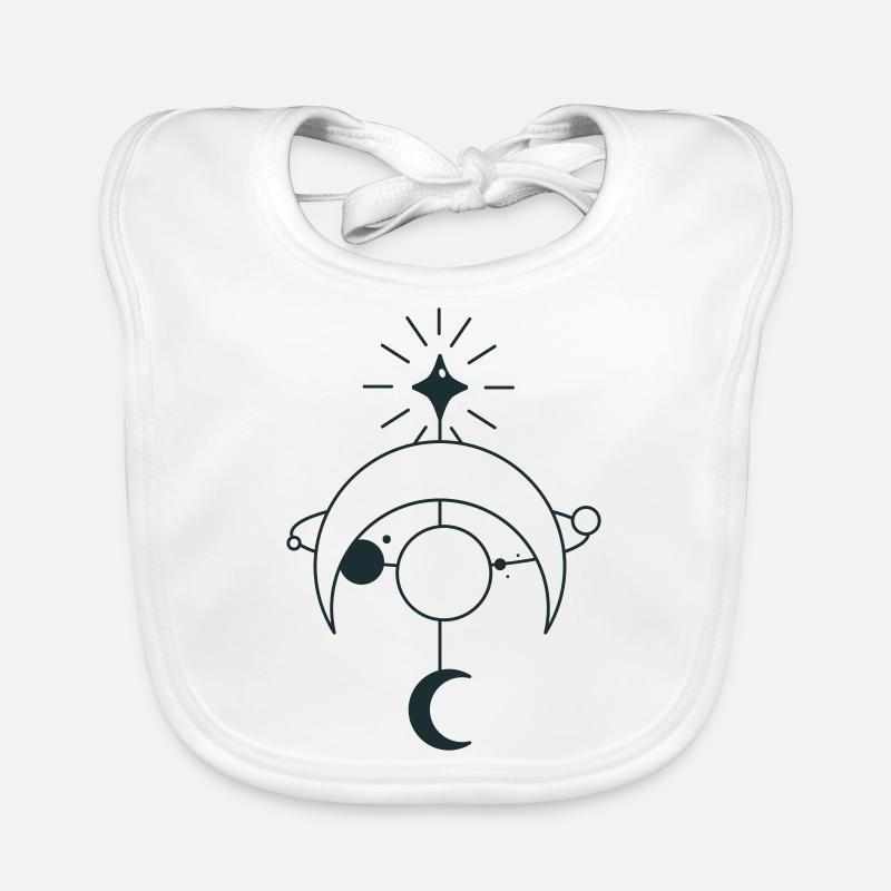 BOHO Star orbital with crescent moon Organic Baby Bibs
