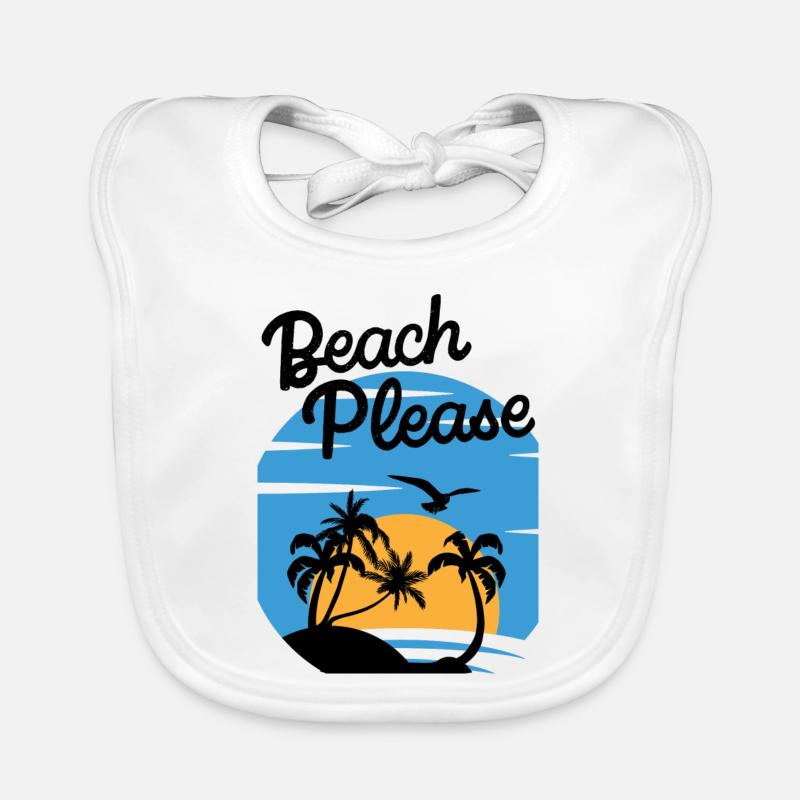 Beach Please - Palm Sunset Shirt Organic Baby Bibs