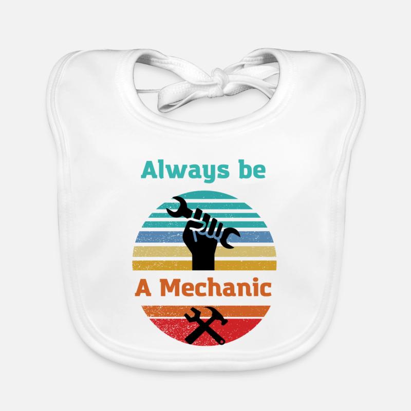 Mechanic forever Mechatronics technician Car lover Organic Baby Bibs