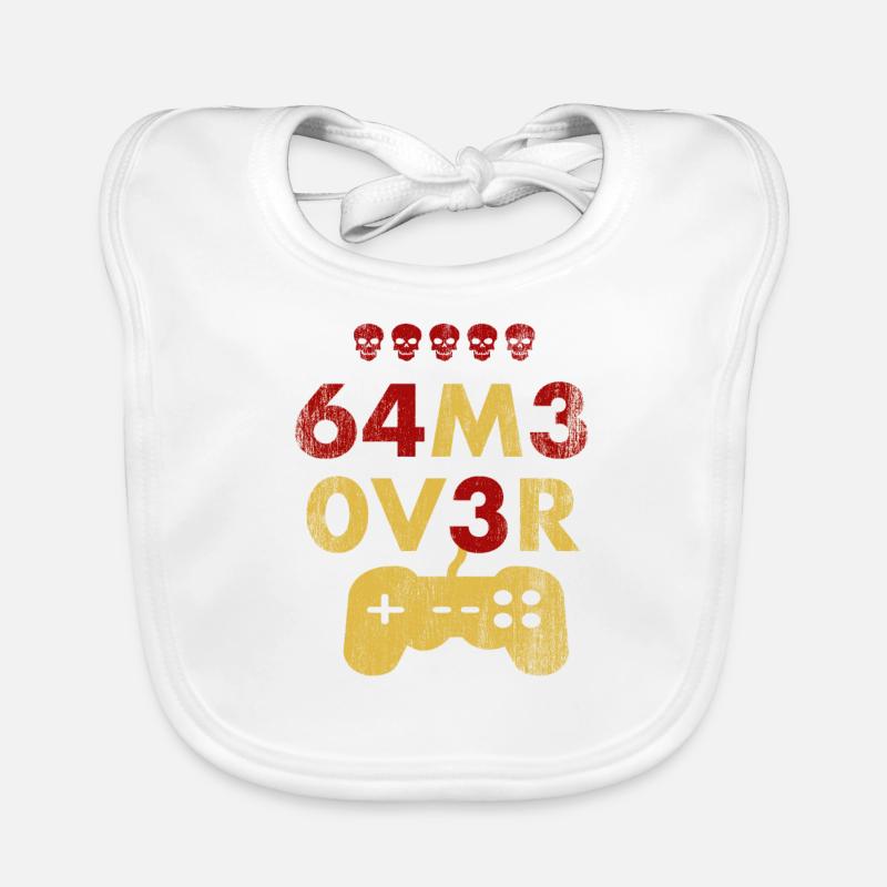 Game Over Leet Text avec manette de jeu Bavoir bio Bébé