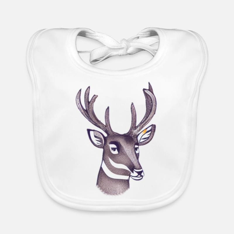Deerhead en automne Cerf Bois de chèvre Faon 7 Bavoir bio Bébé